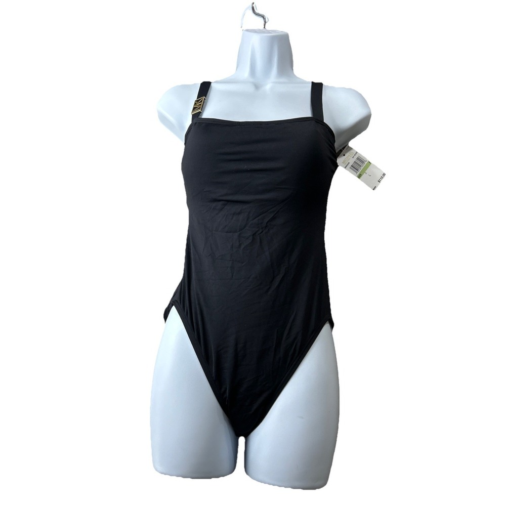 Michael‎ Kors Swimsuit Women's 8 Black One Piece MM60528 Swimwear Beach